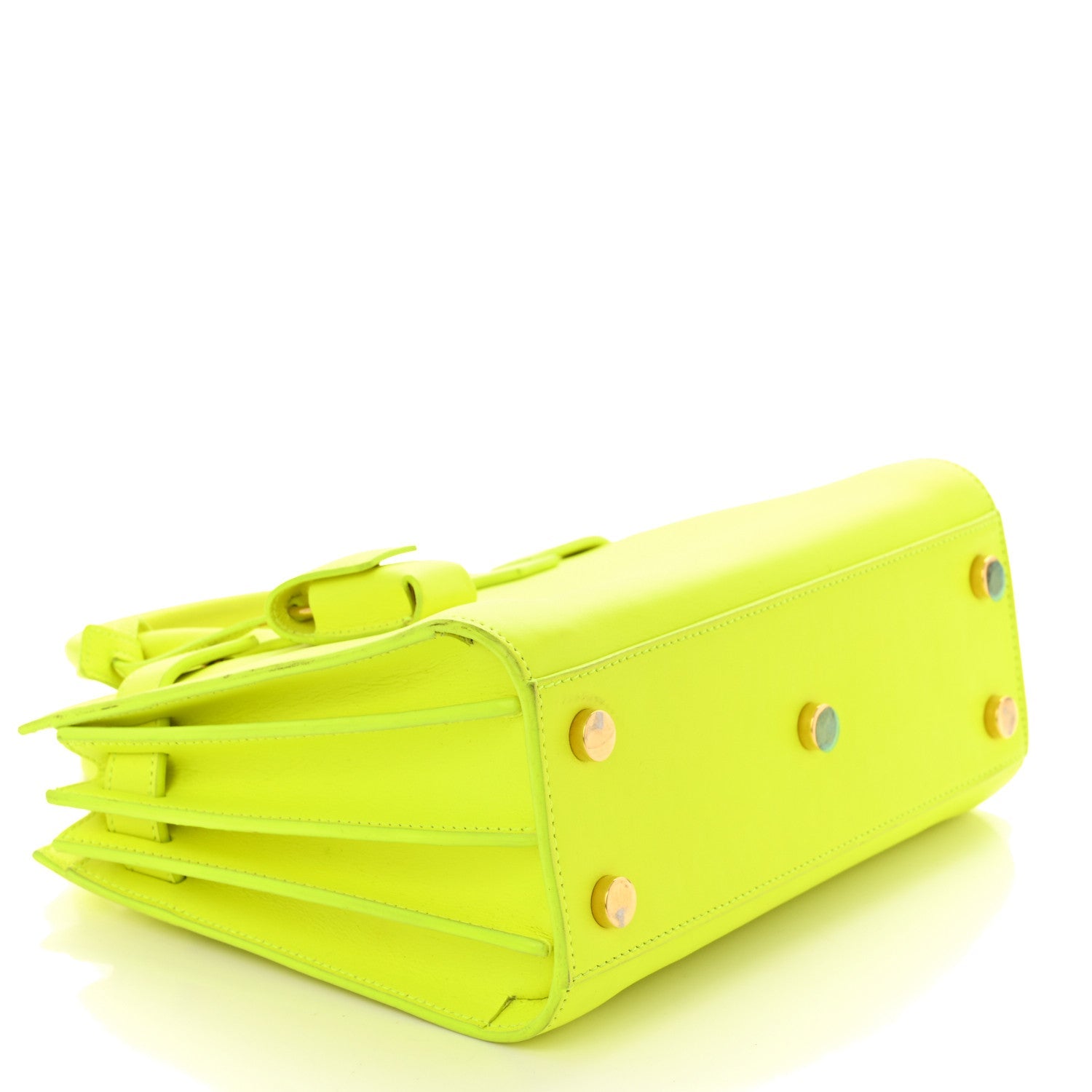 Calfskin Nano Sac De Jour Neon Yellow