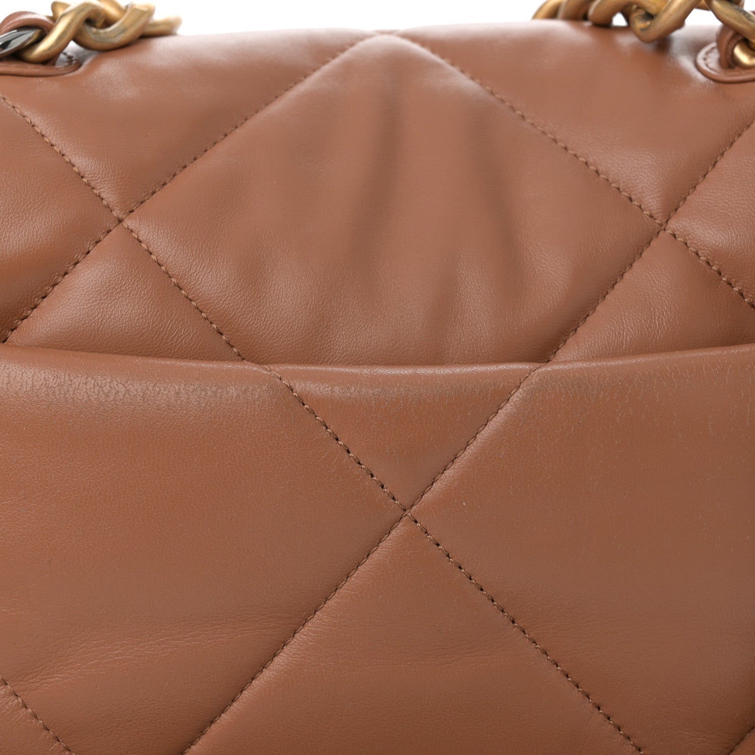 Lambskin Quilted Medium Chanel 19 Flap Brown