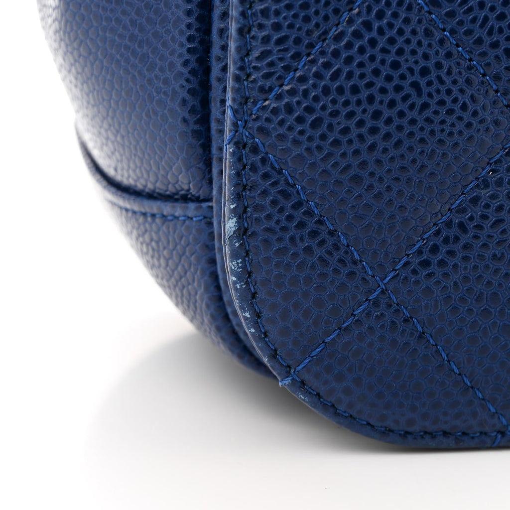 Caviar Large Carry Around Flap Bag Blue