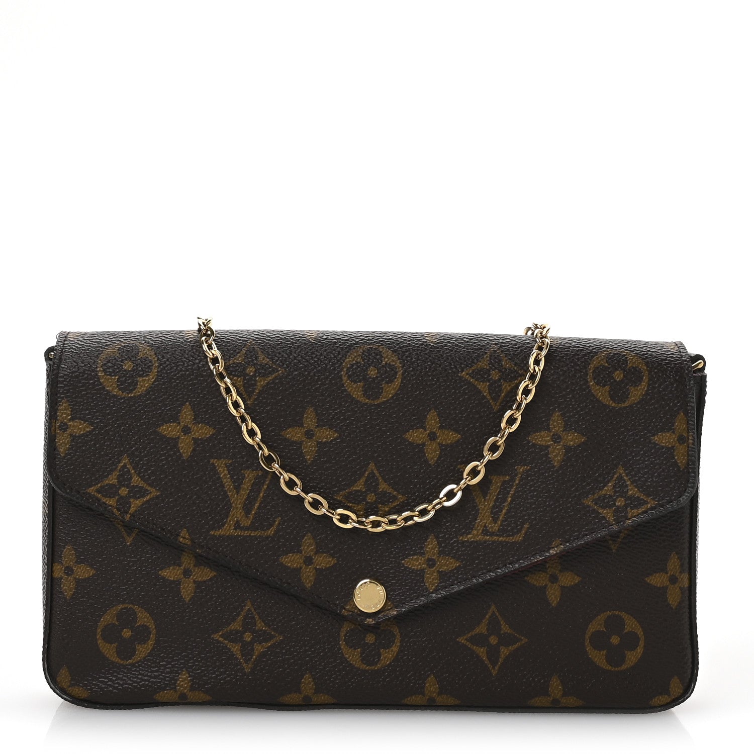Monogram Pochette Felicie Chain Wallet Fuchsia