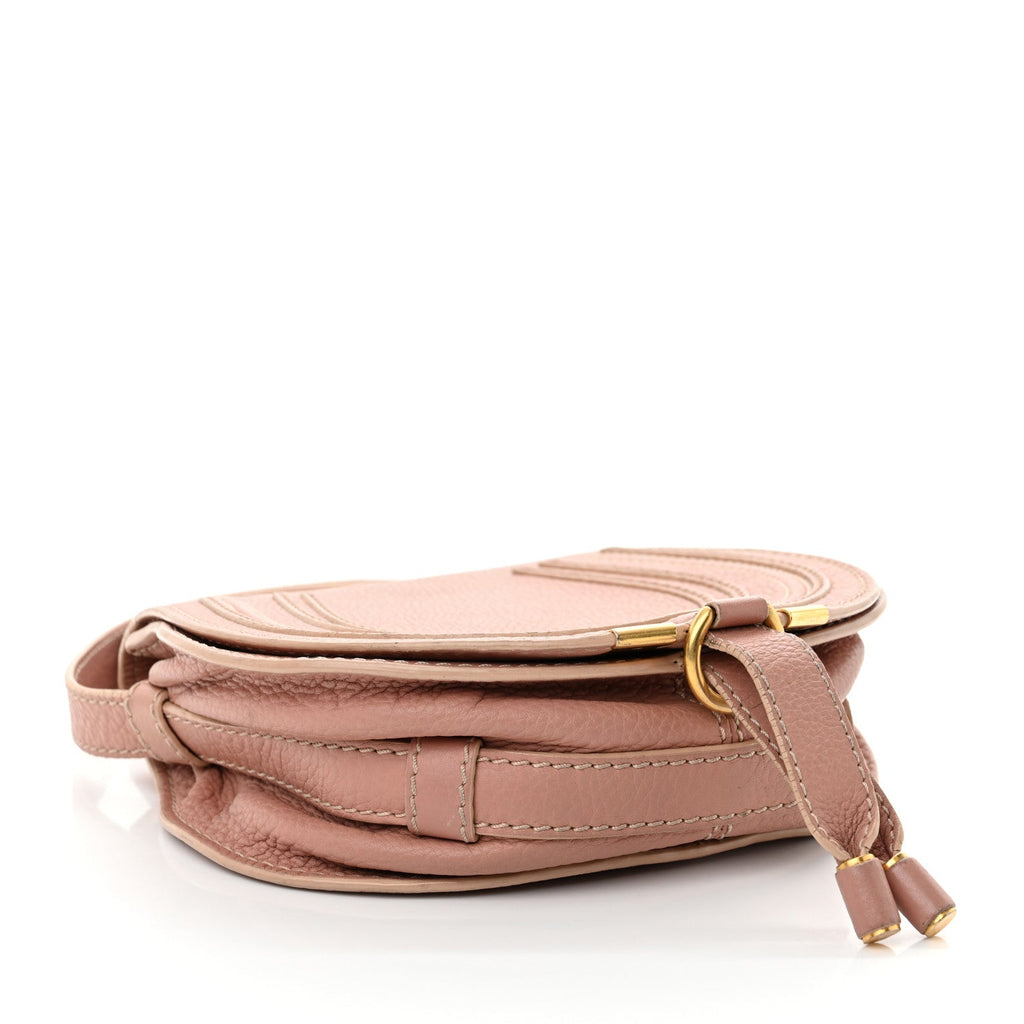 Calfskin Mini Marcie Round Crossbody Bag Anemone Pink