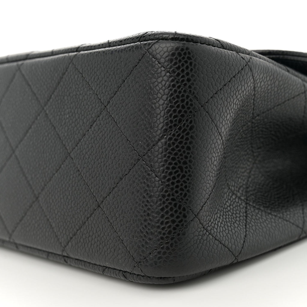 Caviar Quilted Jumbo Double Flap Black