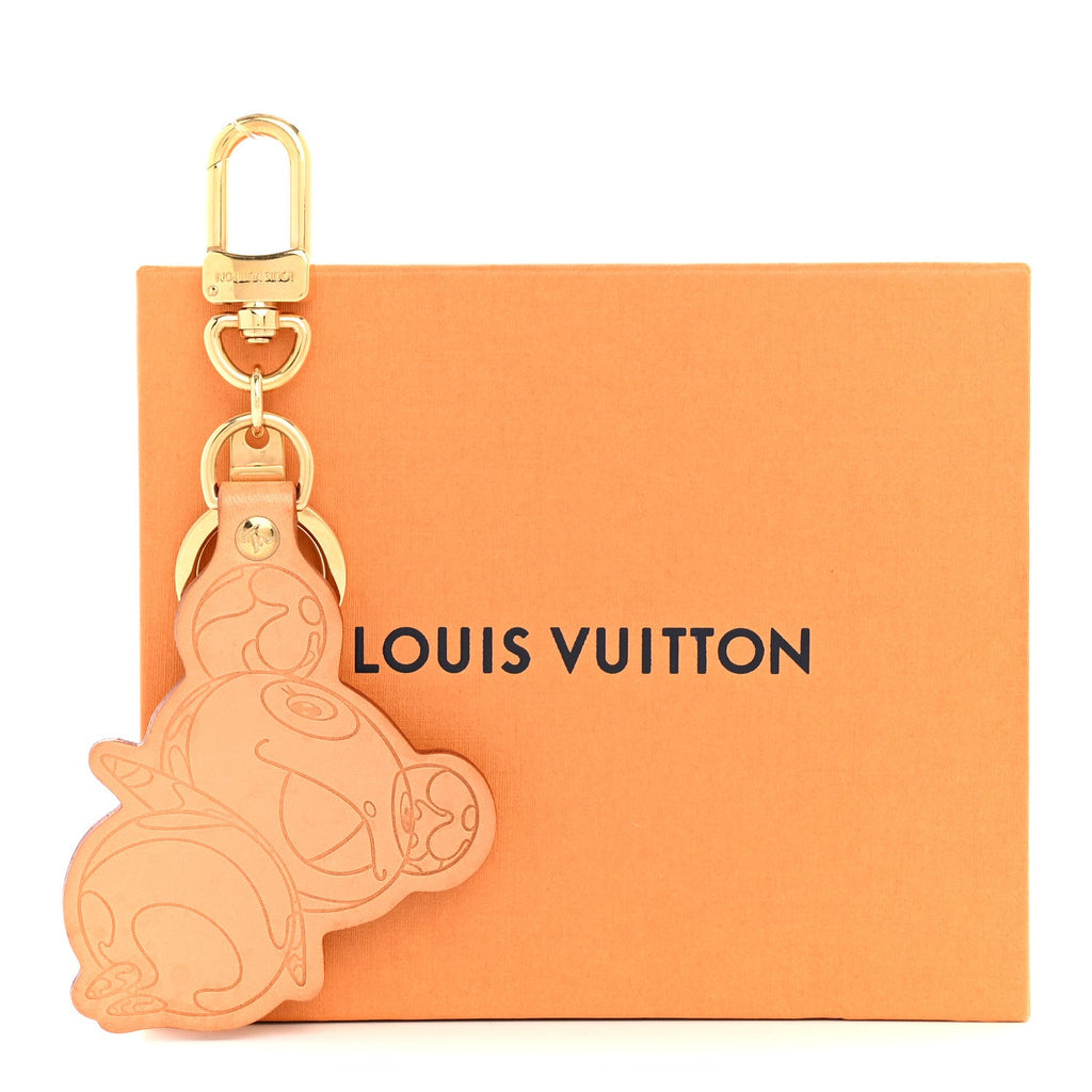 Vachetta Monogram Panda Key Ring Bag Charm
