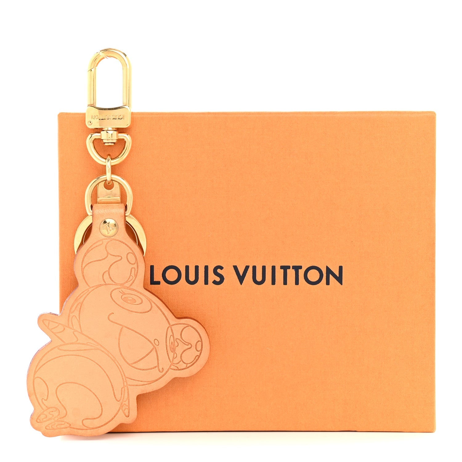 Vachetta Monogram Panda Key Ring Bag Charm