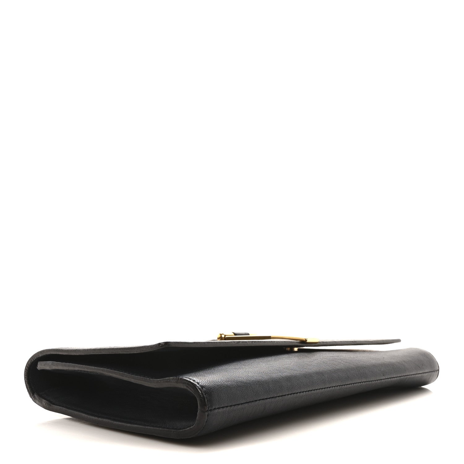 Textured Calfskin Classic Y Ligne Clutch Navy Blue