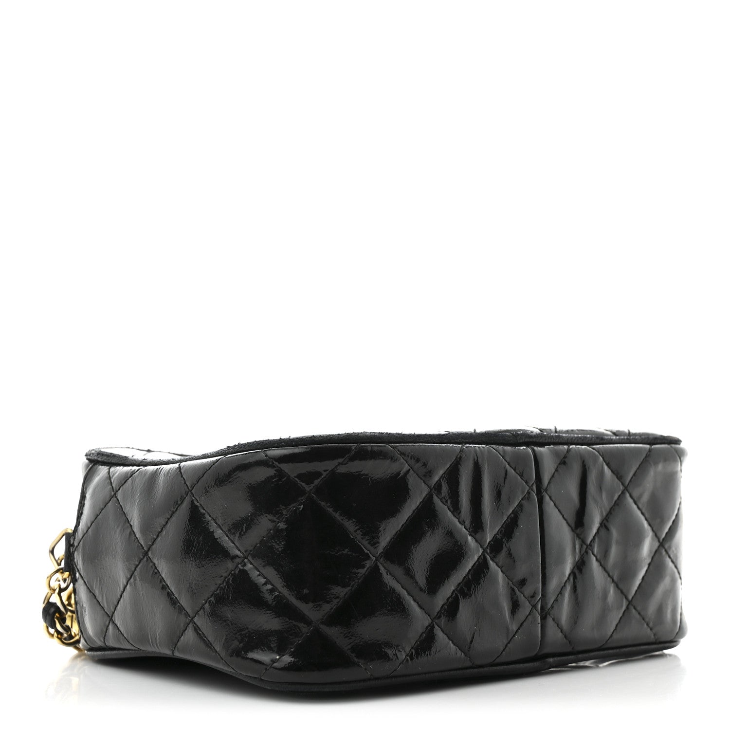 Patent Quilted Tassel Camera Case Black