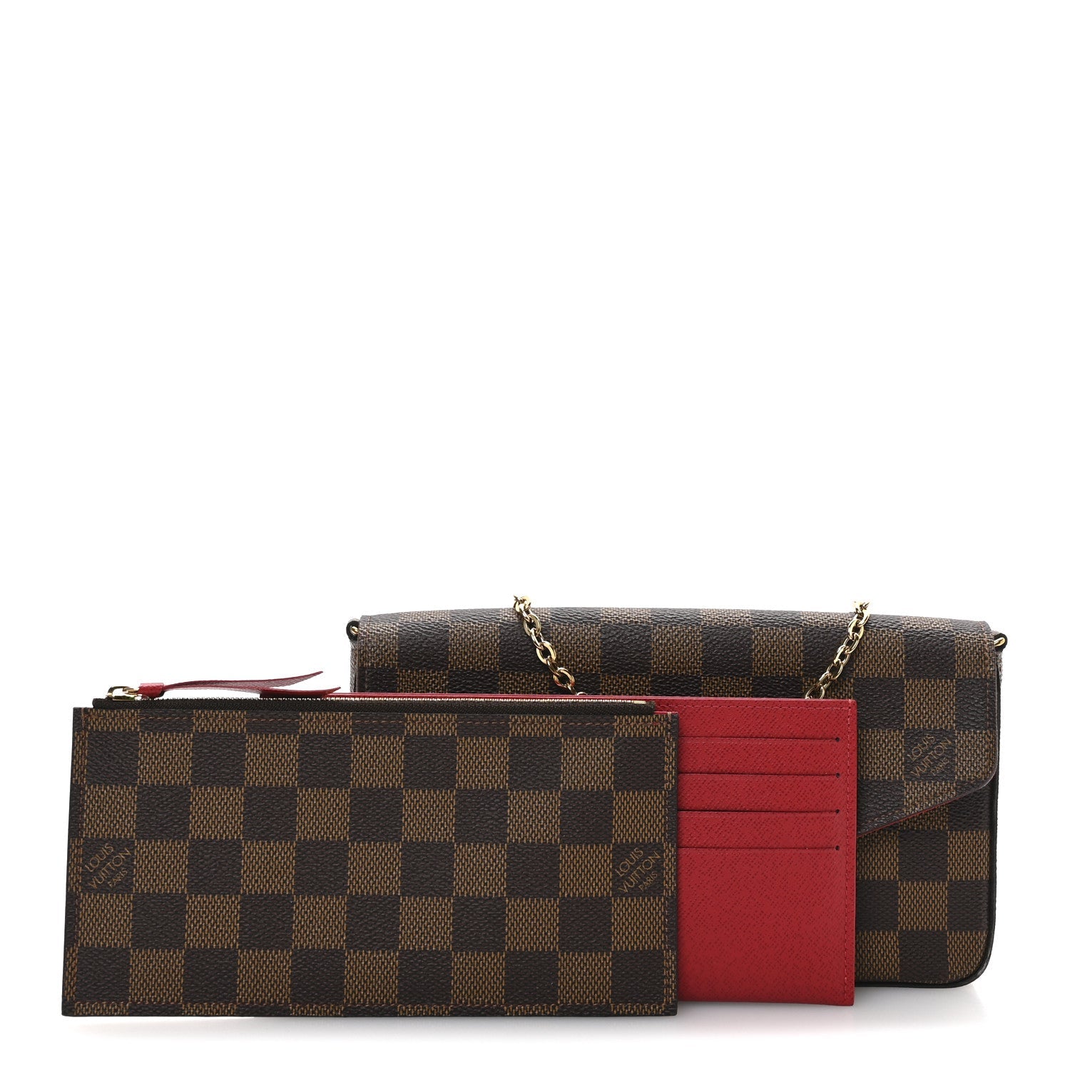 Damier Ebene Pochette Felicie Chain Wallet
