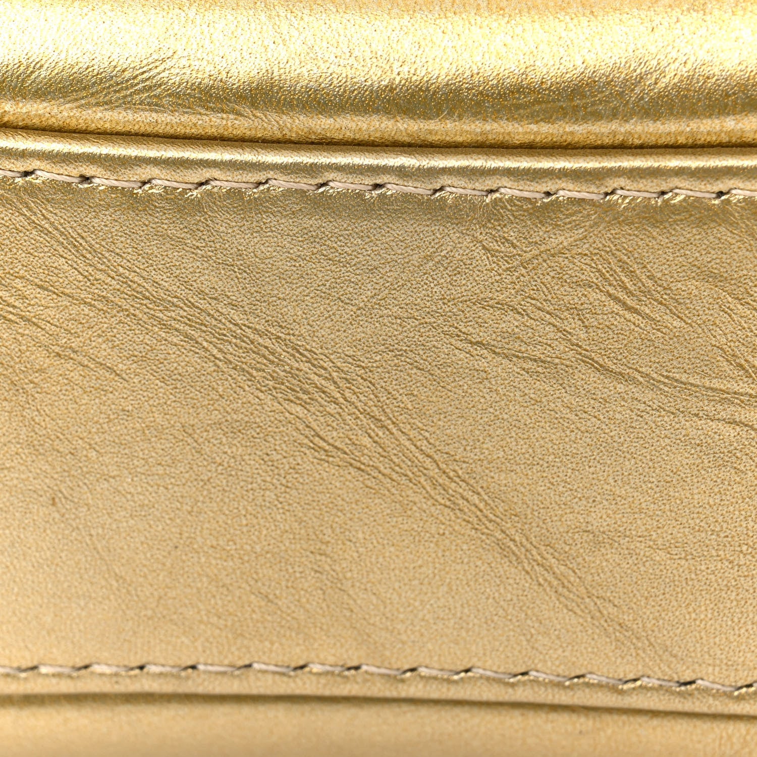 Metallic Aged Calfskin CC Quilted Small Gabrielle Hobo Gold