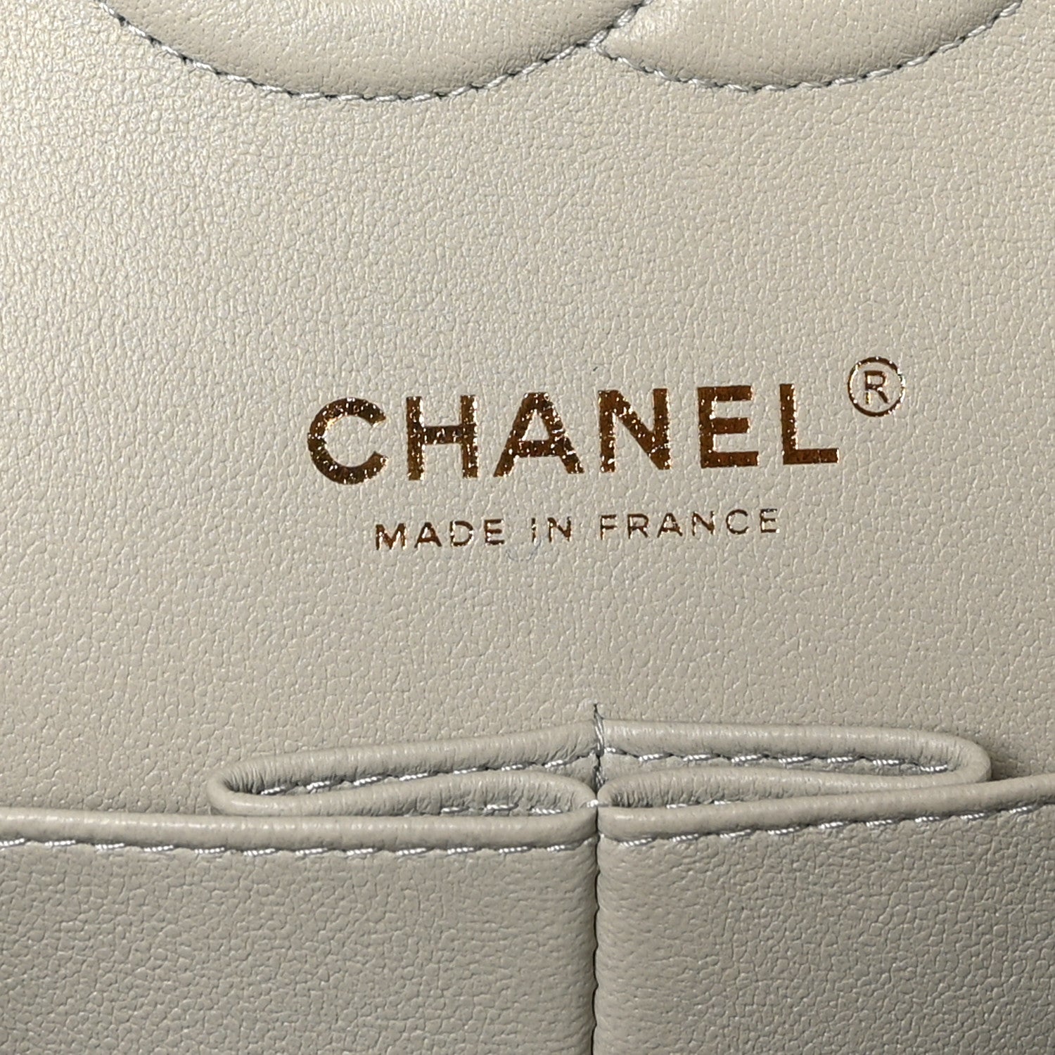 Caviar Quilted Medium Double Flap Grey