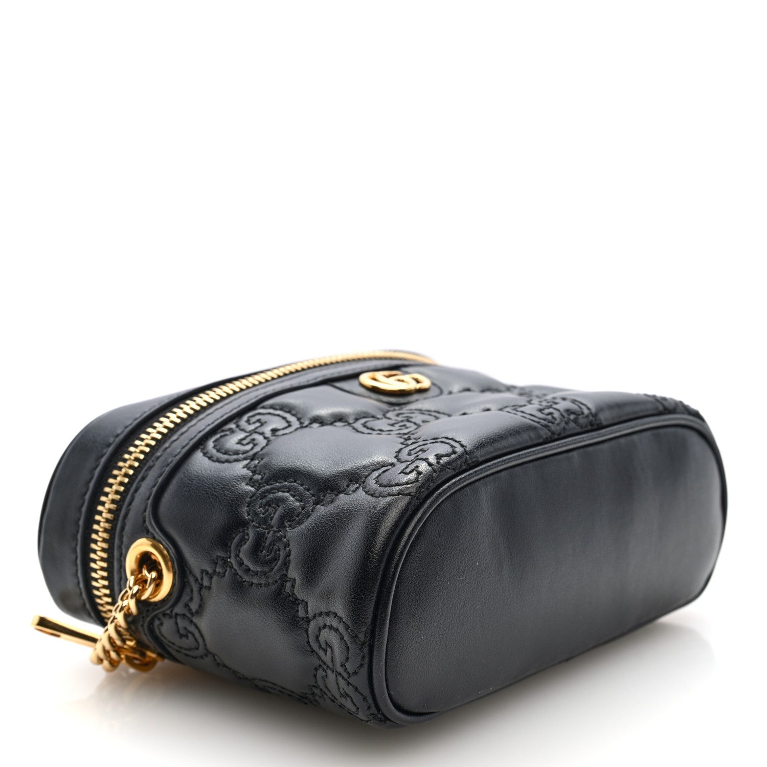 Calfskin GG Matelasse Mini Top Handle Bag Black
