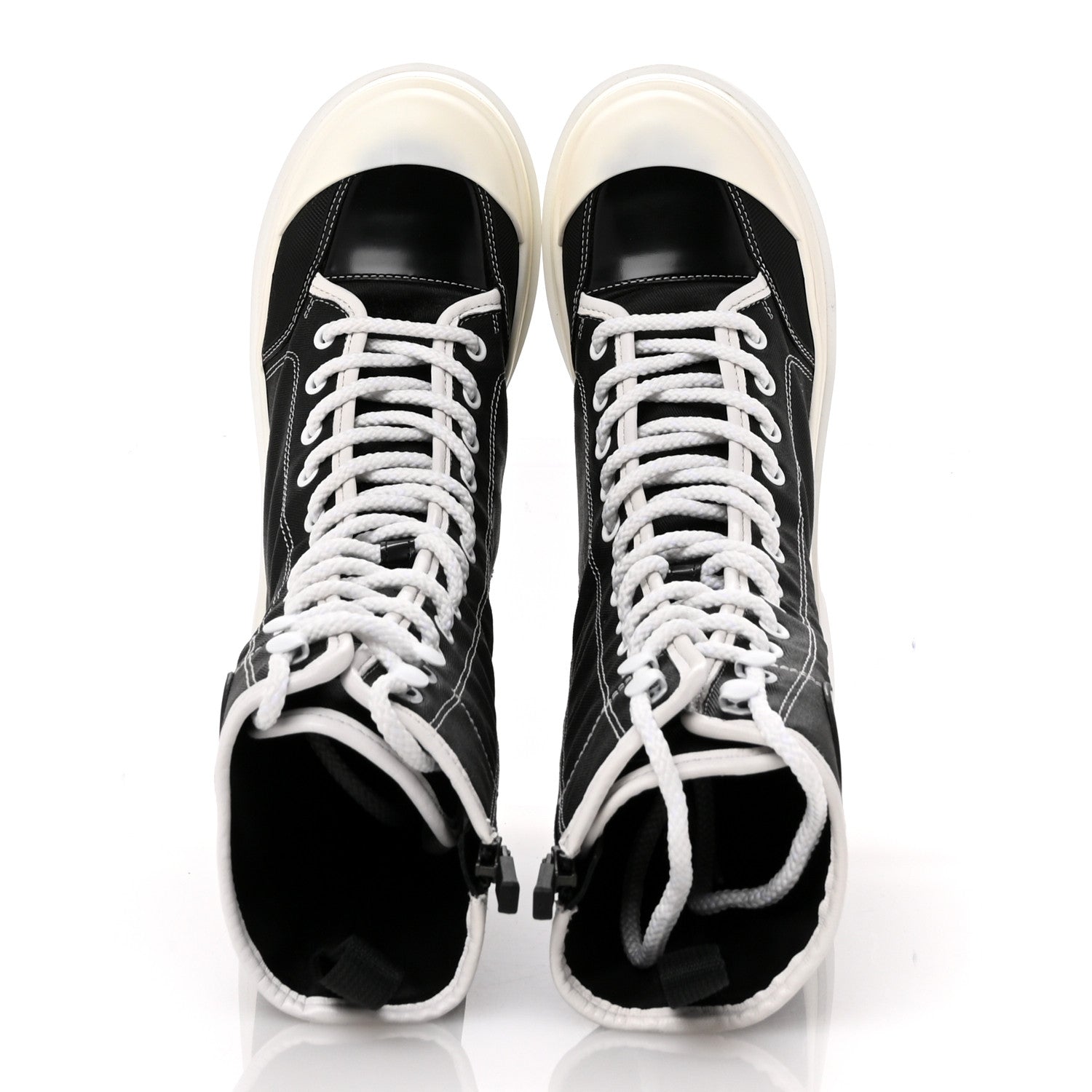Technical Fabric Calfskin Womens D-Rise 35mm Tall Boots 36 Black White