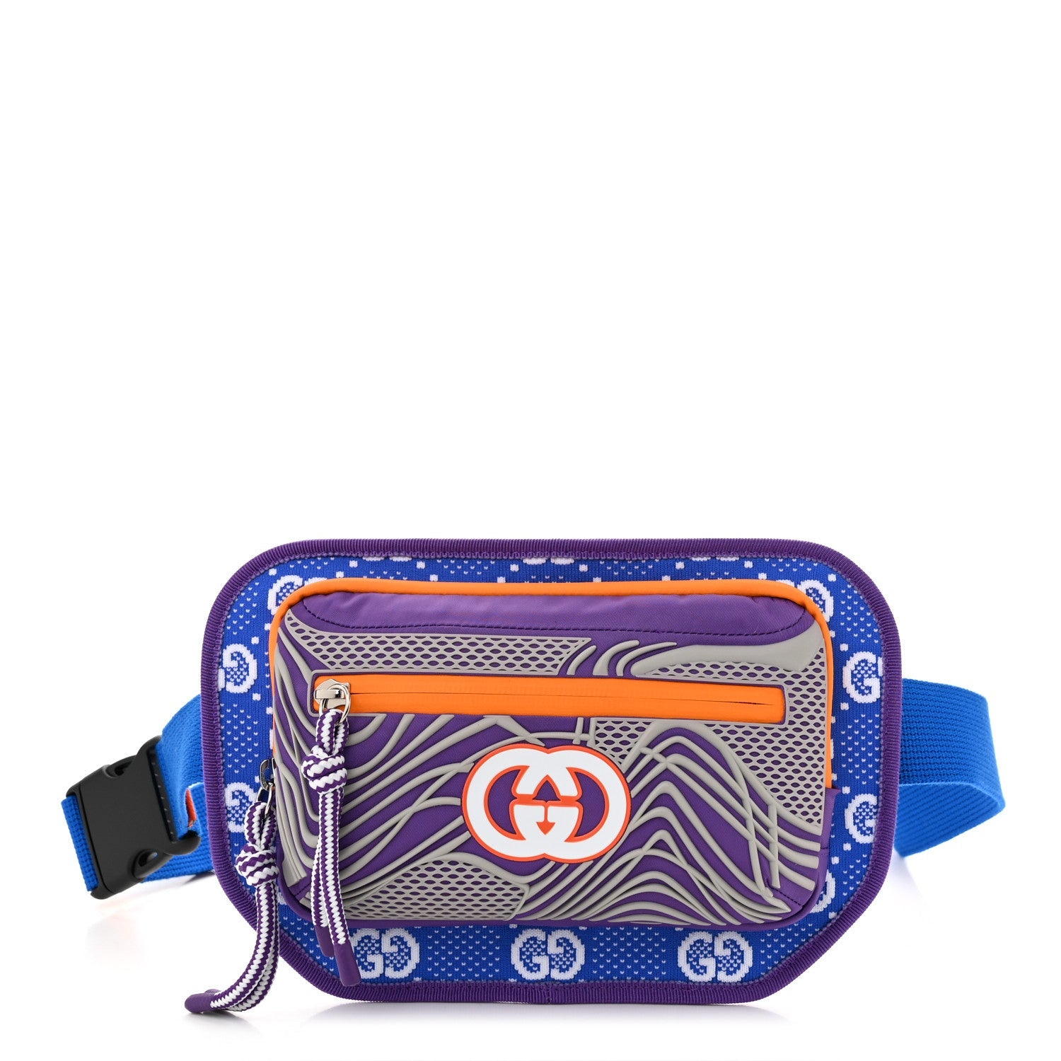 Jersey GG Monogram All Over Sporty Belt Bag Grey White Multicolor