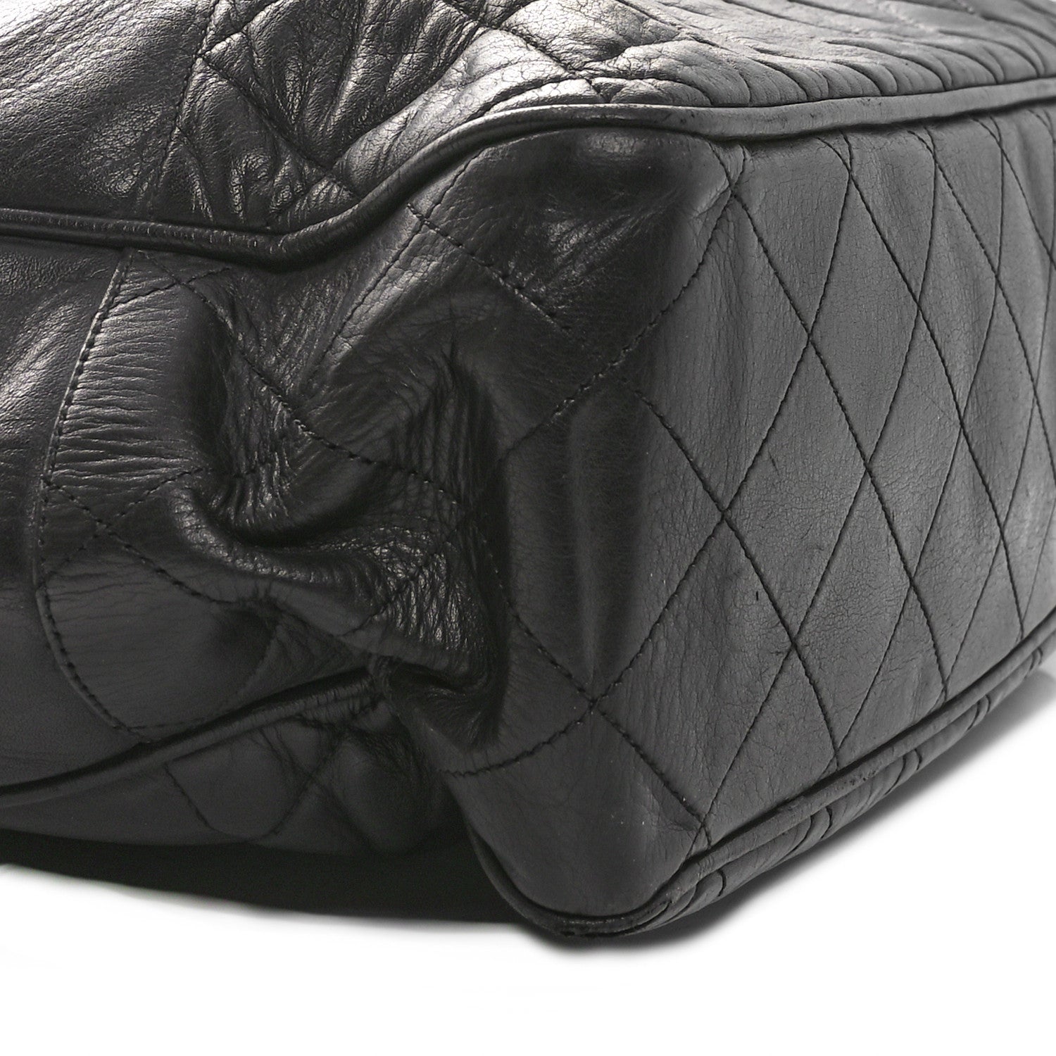 Lambskin Quilted CC Shopping Tote  Tote Black