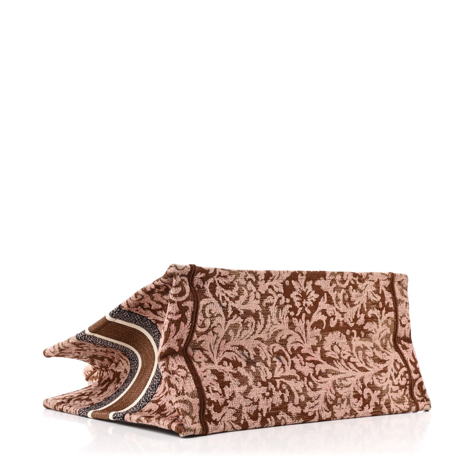 Canvas Embroidered Medium Brocart Book Tote Metallic Pink