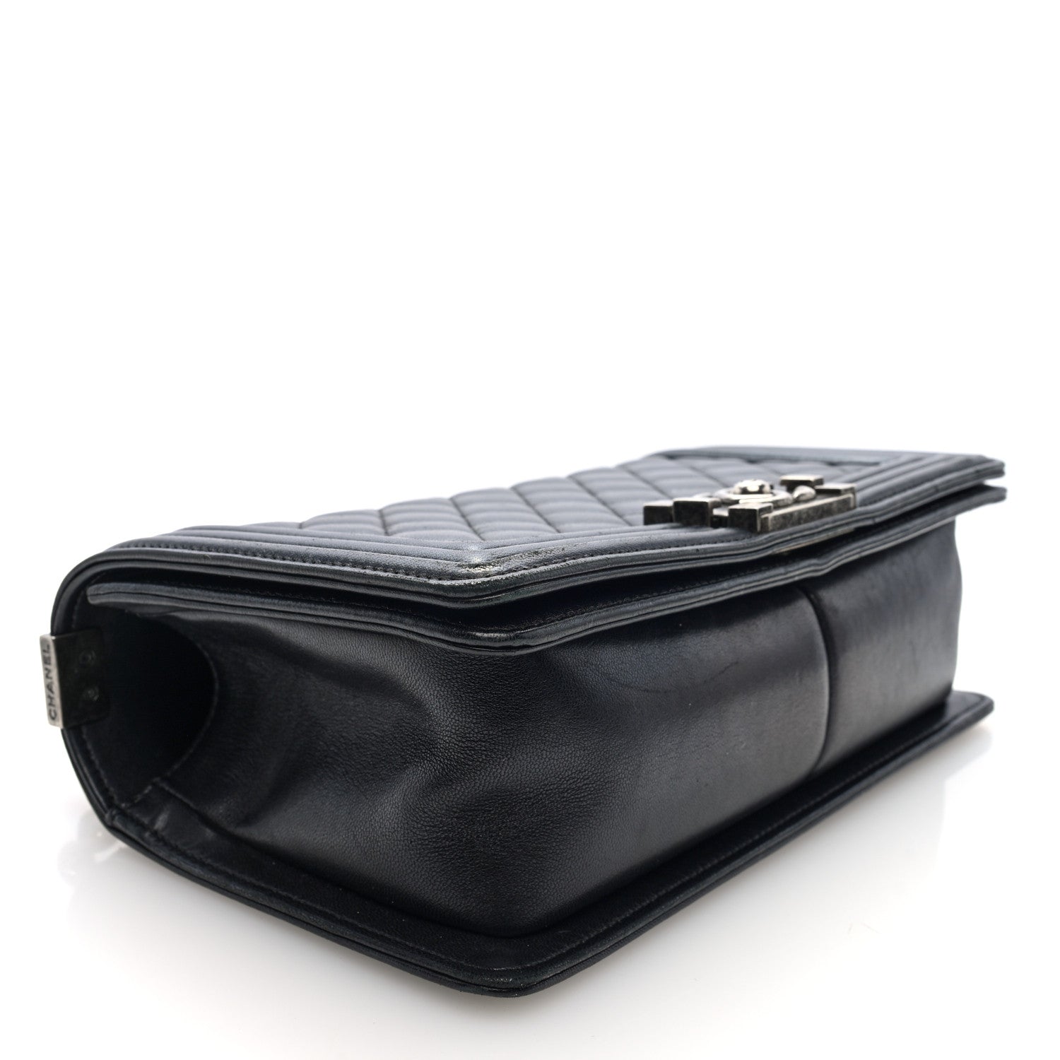 Lambskin Quilted Medium Boy Flap Black