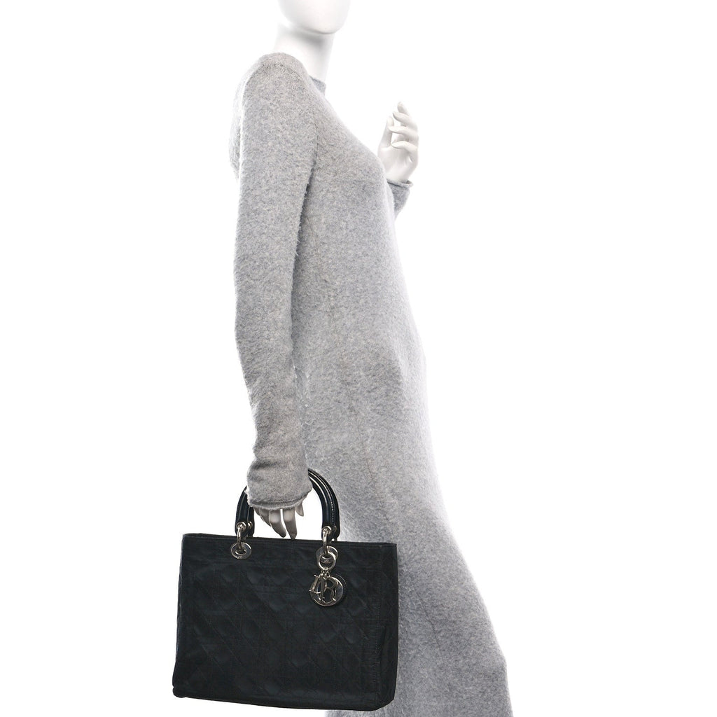Nylon Cannage Large Lady Dior Black