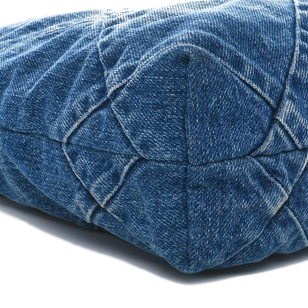 Denim Quilted Small Chanel 22 Blue