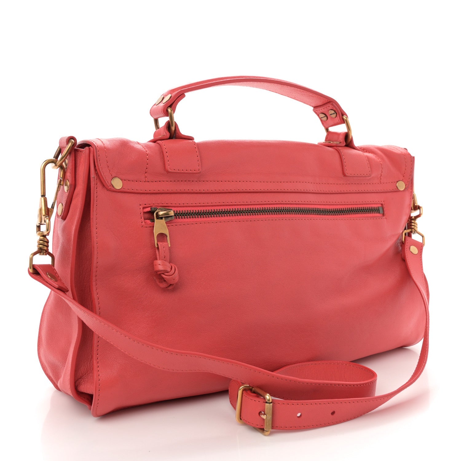 Lambskin Medium PS1 Satchel Deep Coral
