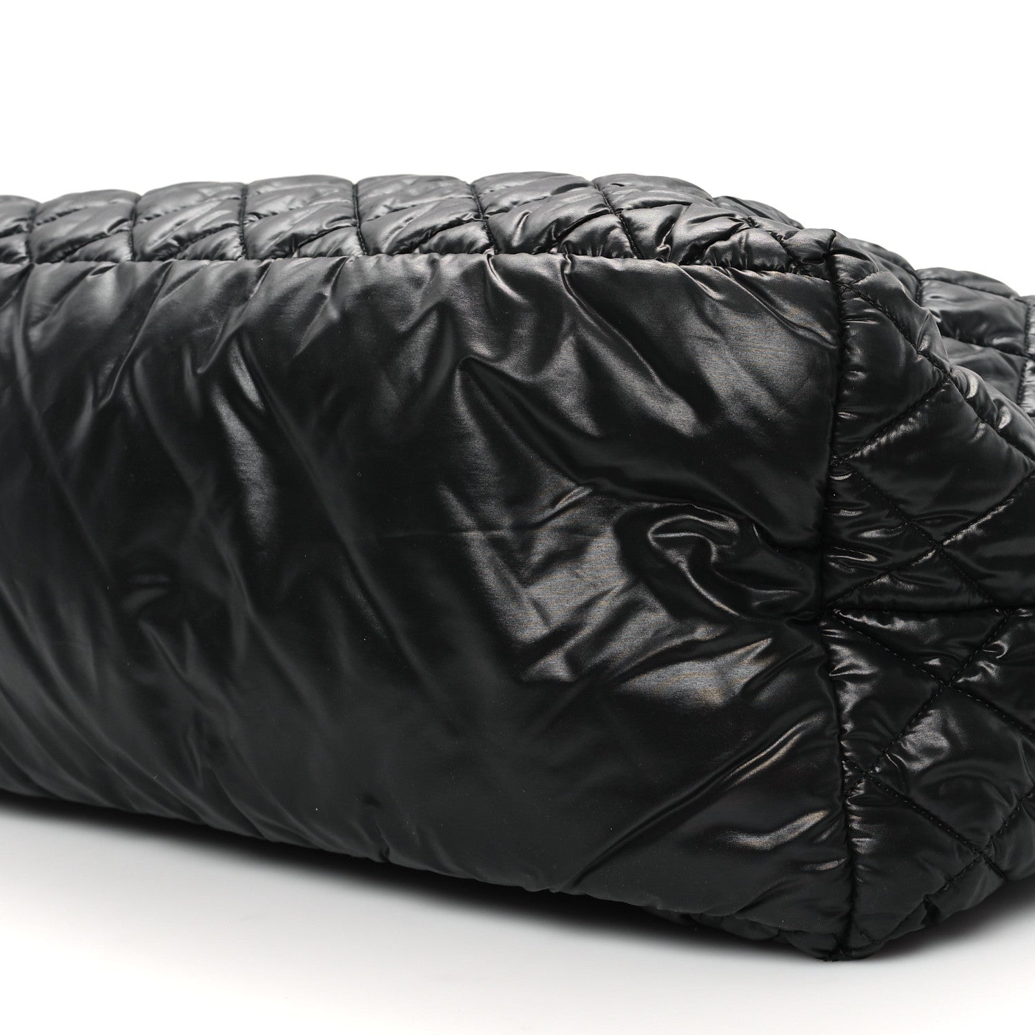 Nylon Quilted Large Coco Cocoon Tote Black