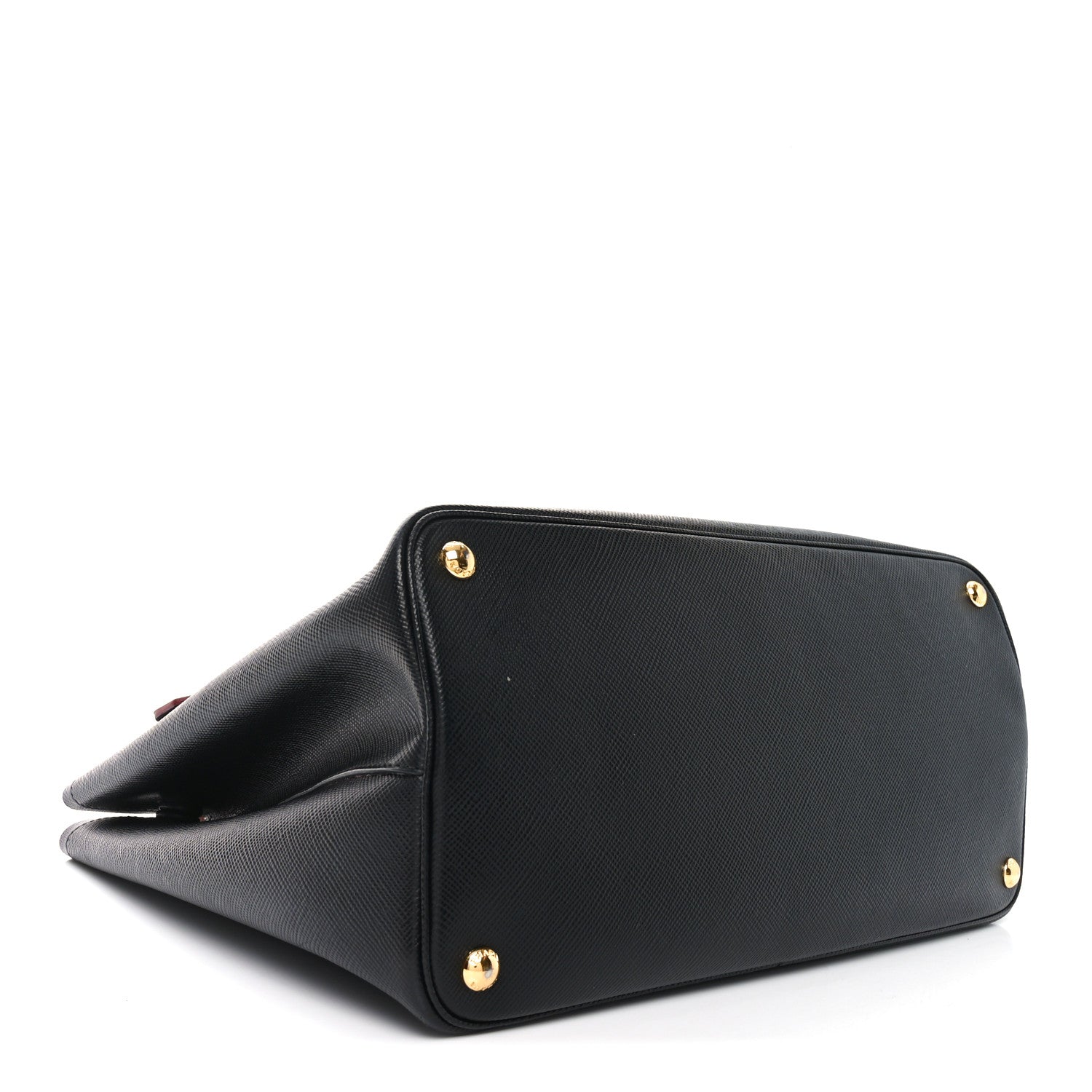 Saffiano Cuir Large Double Bag Black Fuoco