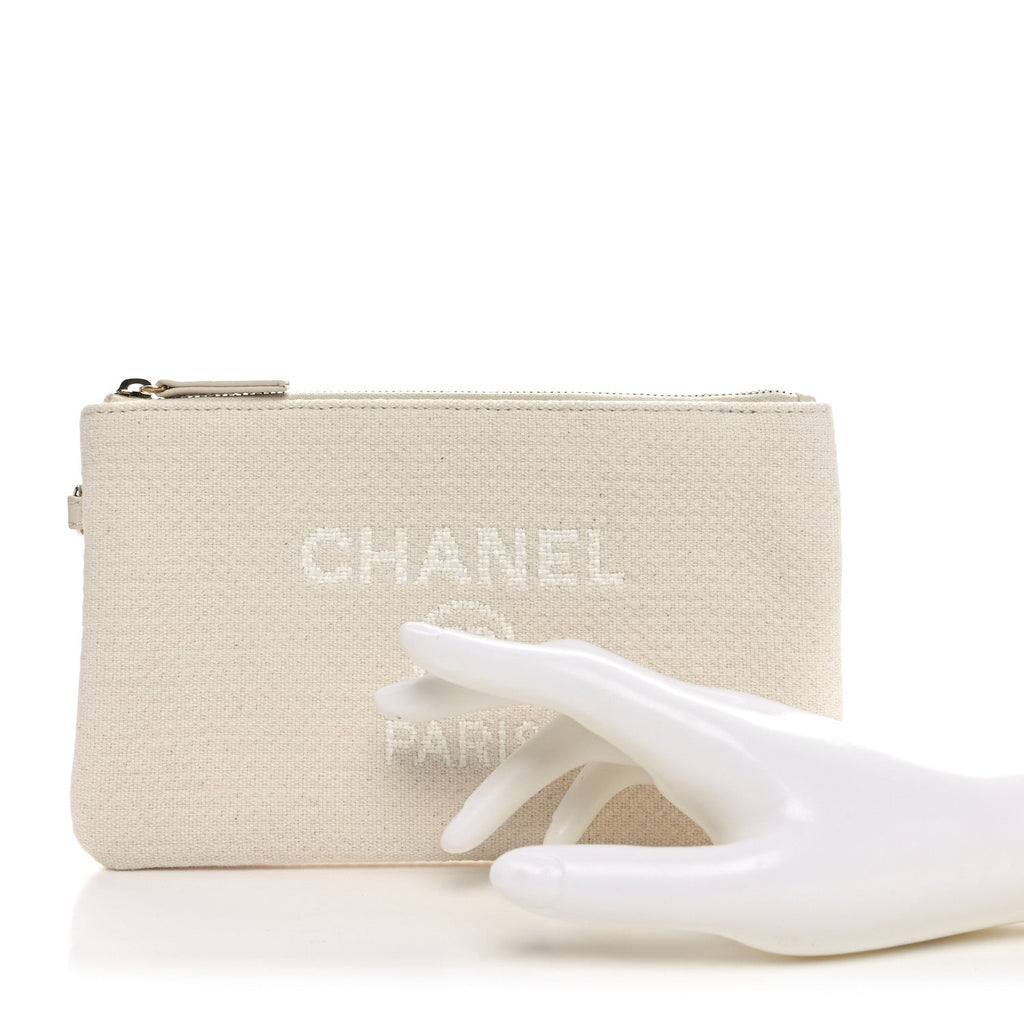 Canvas Deauville Cosmetic Pouch Light Beige