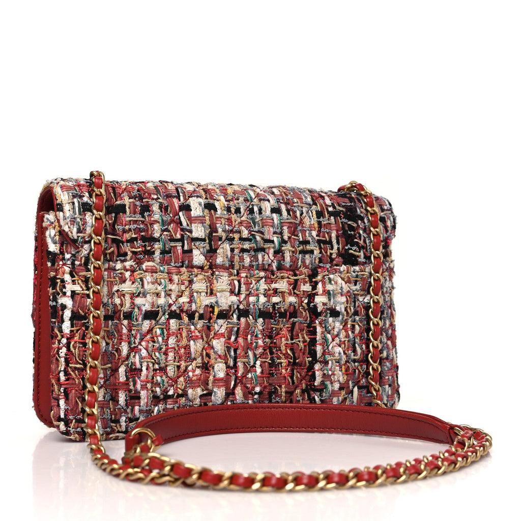 Tweed Quilted Flap Red Multicolor