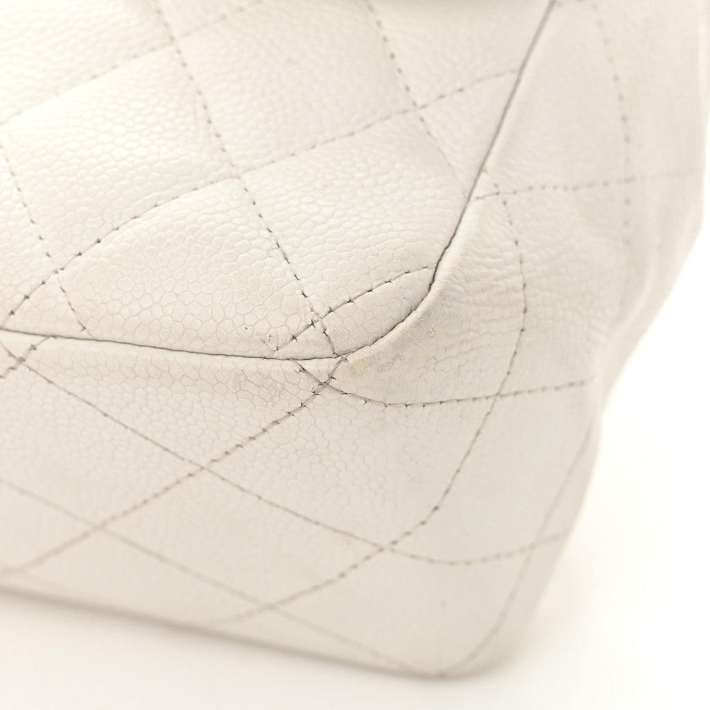 Caviar Jumbo Single Flap White