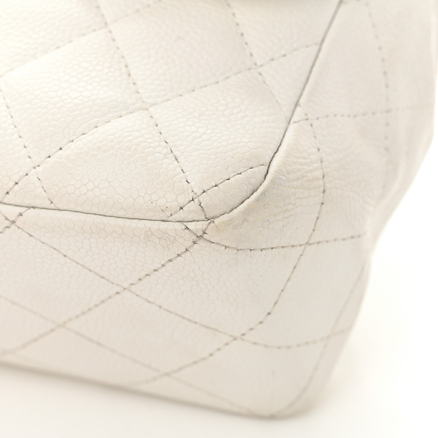 Caviar Jumbo Single Flap White