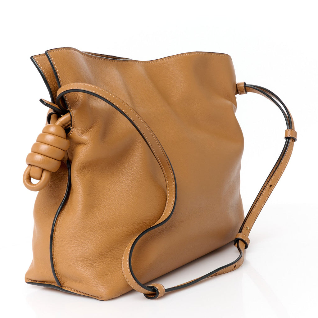 Calfskin Flamenco Knot Clutch Warm Desert