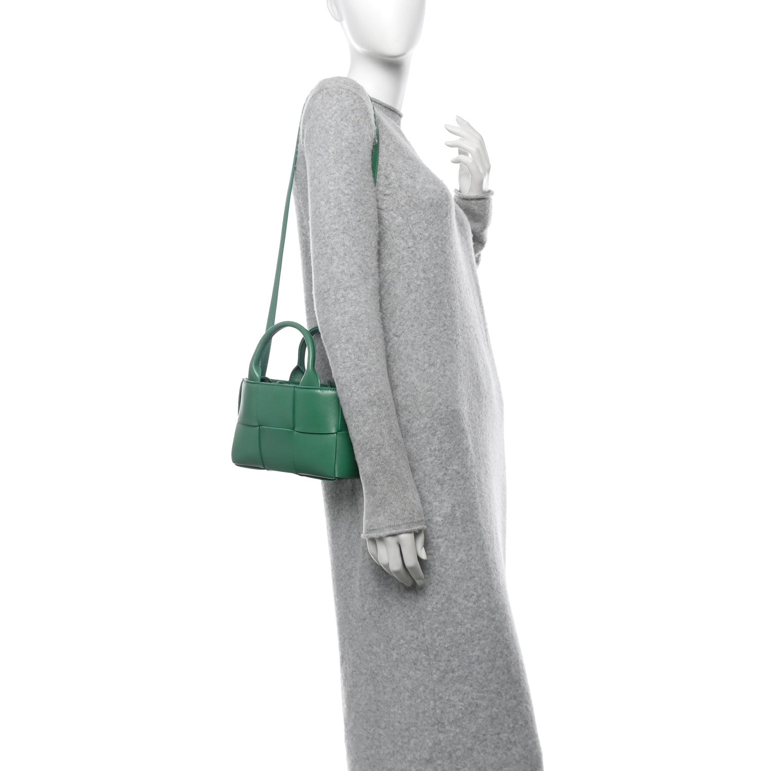 Nappa Maxi Intreccio Mini Arco Tote Green