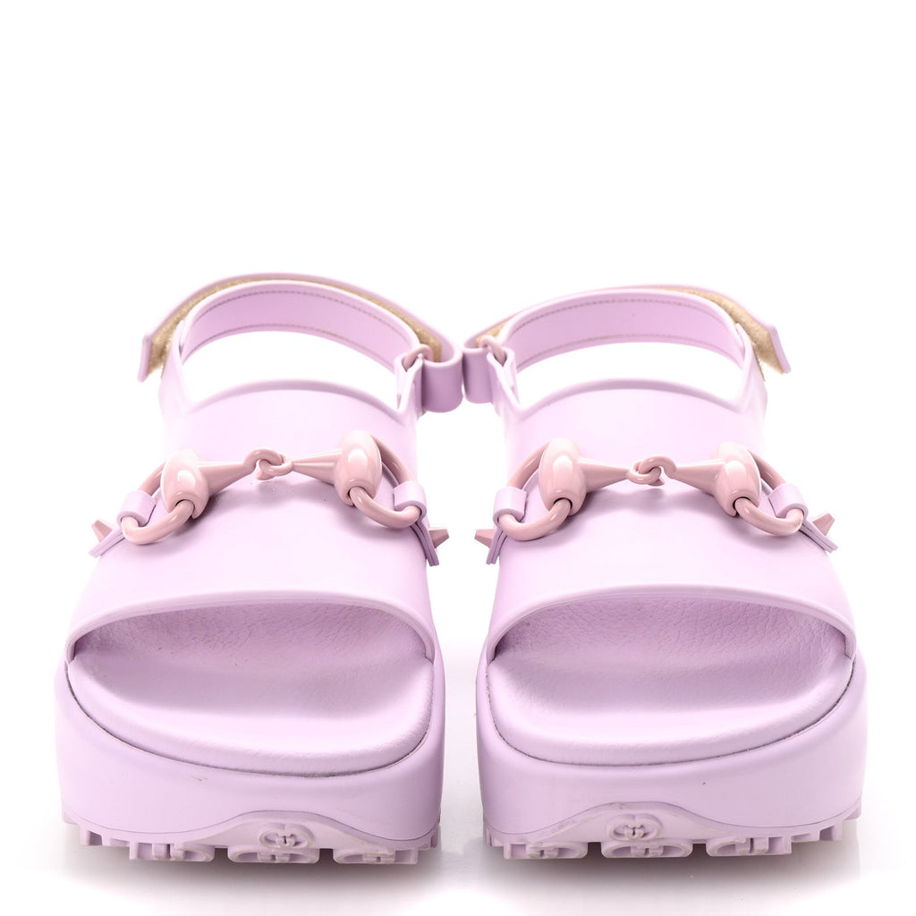 Soft Rubber Horsebit Touch Womens Strapped Sandals 40 Talc Pink