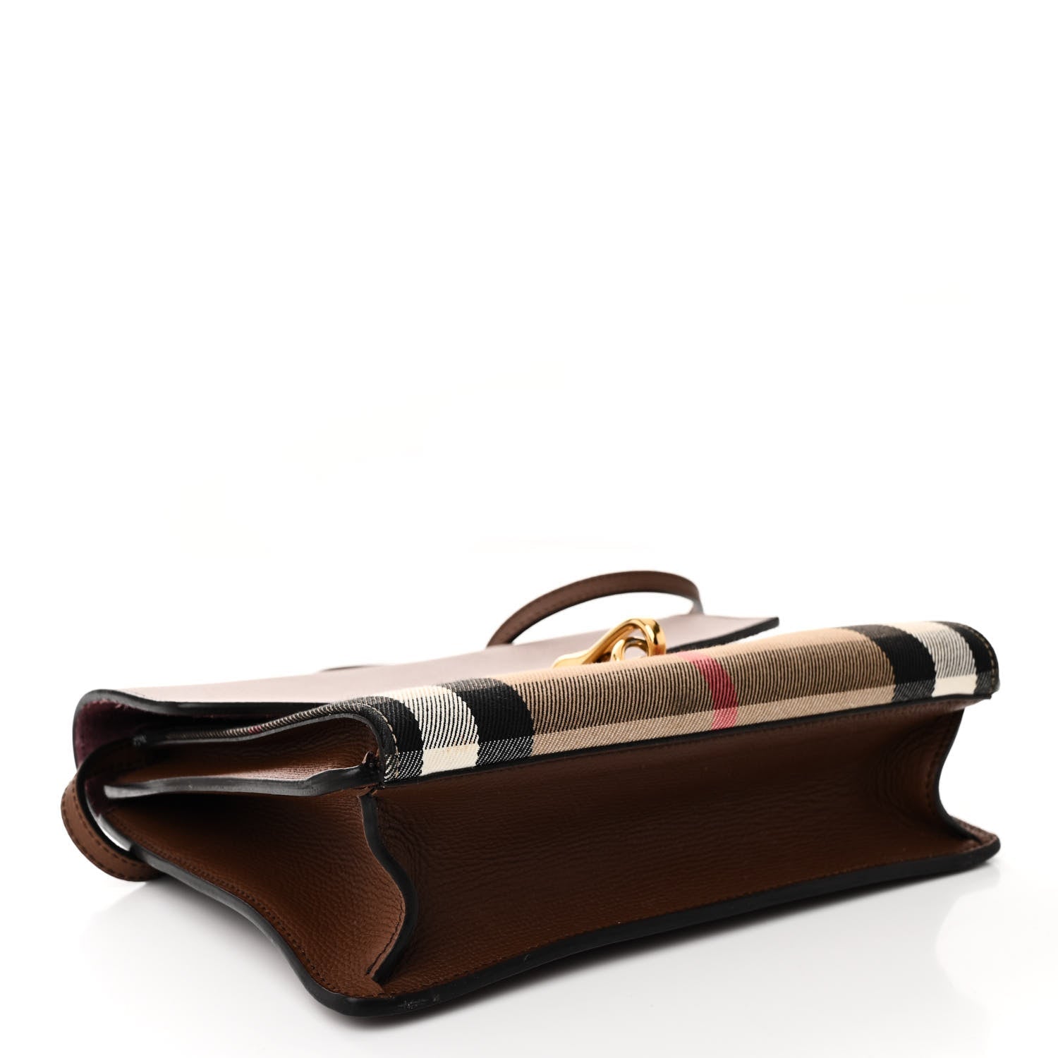 Derby Calfskin House Check Small Macken Crossbody Bag Tan