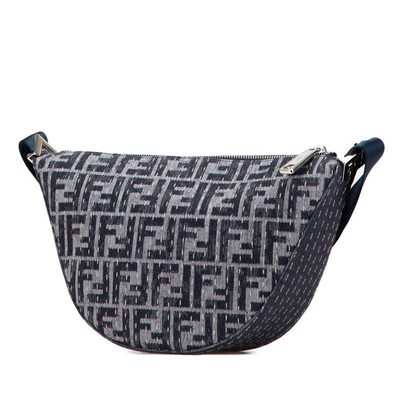Fendi Melon Small Zucca Canvas Leather Shoulder Bag