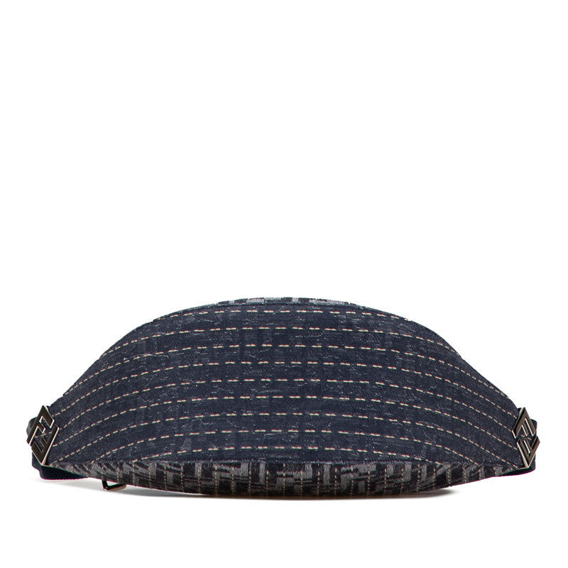 Fendi Melon Small Zucca Canvas Leather Shoulder Bag