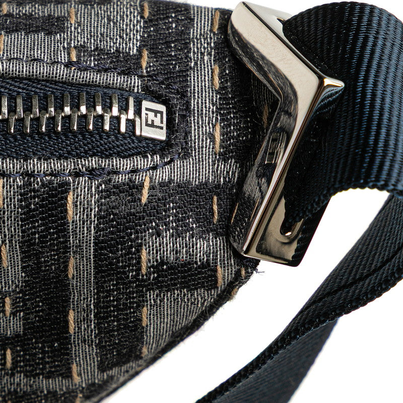 Fendi Melon Small Zucca Canvas Leather Shoulder Bag
