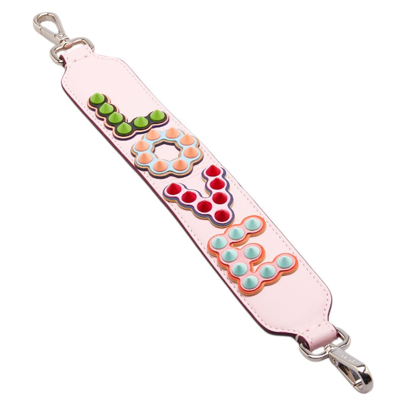 Fendi Mini Strap You LOVE Studs Logo Leather Shoulder Strap