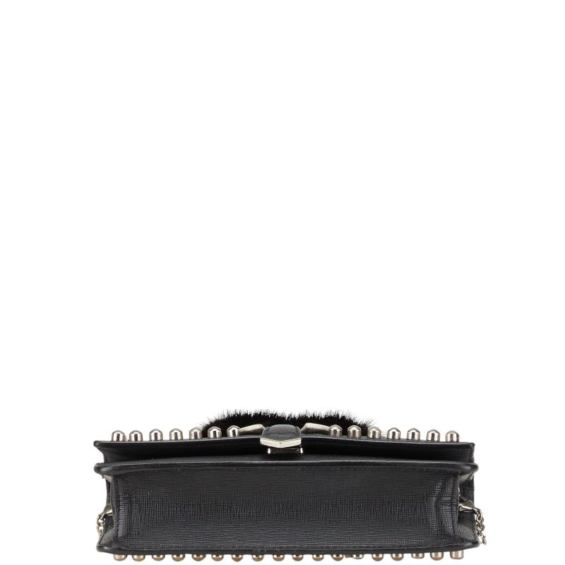 Fendi Karl Lagerfeld Monster Leather Fur Wallet Chain