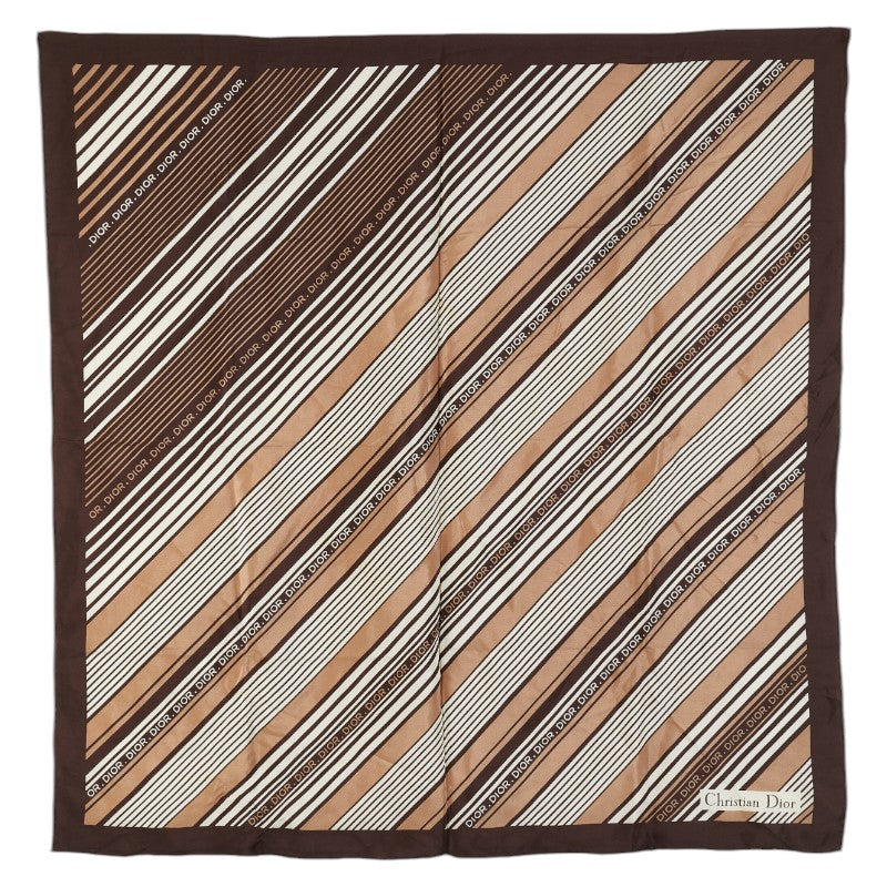 Dior Silk Logo Stripe Scarf
