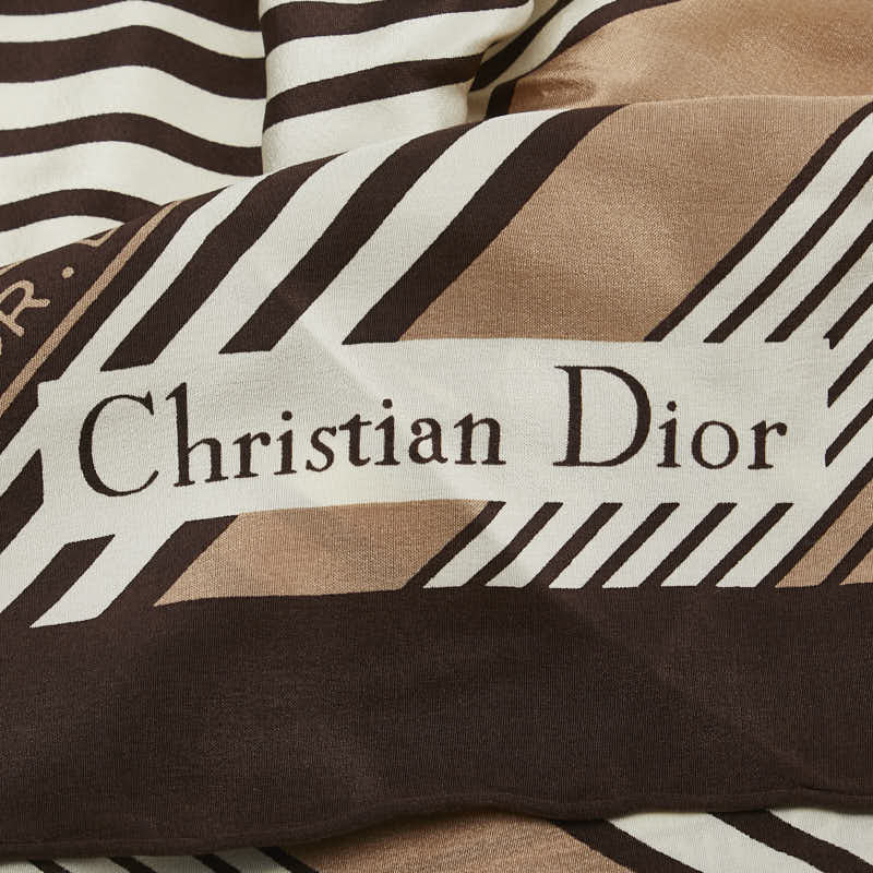 Dior Silk Logo Stripe Scarf