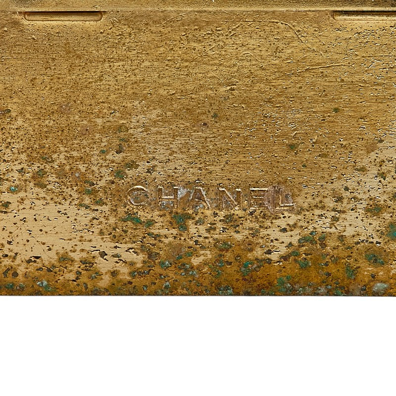 Chanel Gold Plated Logo Plate Brooch