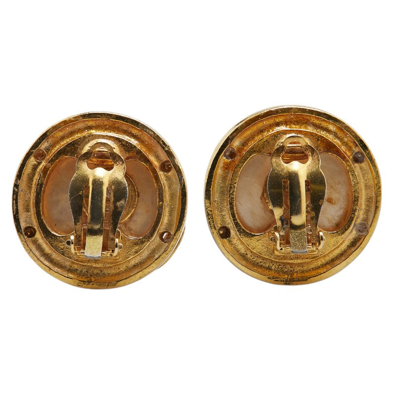 Chanel Gold Plated Coco Mark Faux Pearl Earrings