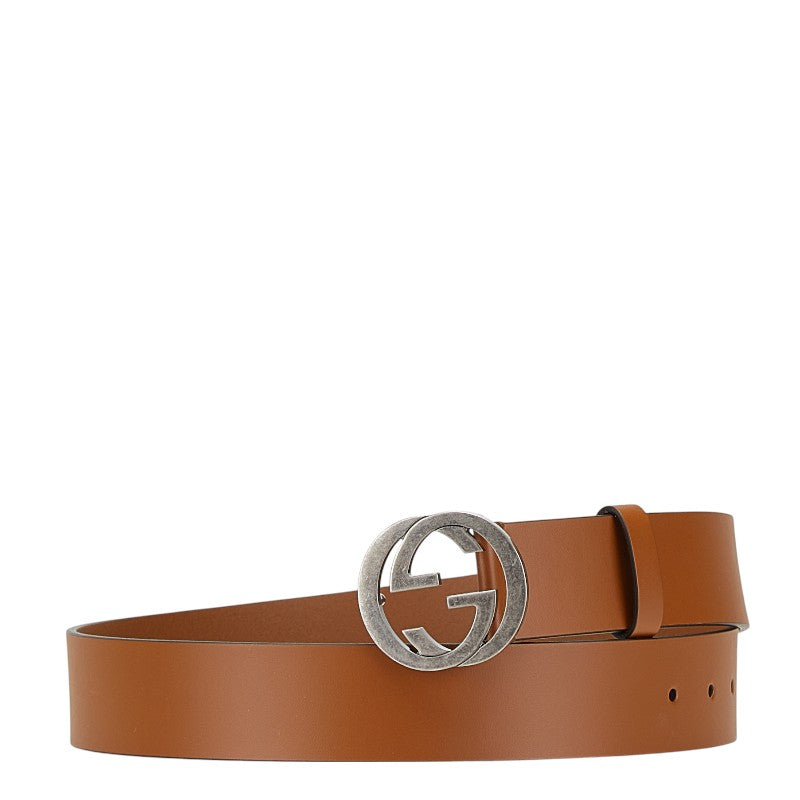 Gucci Interlocking G Leather Metal Belt
