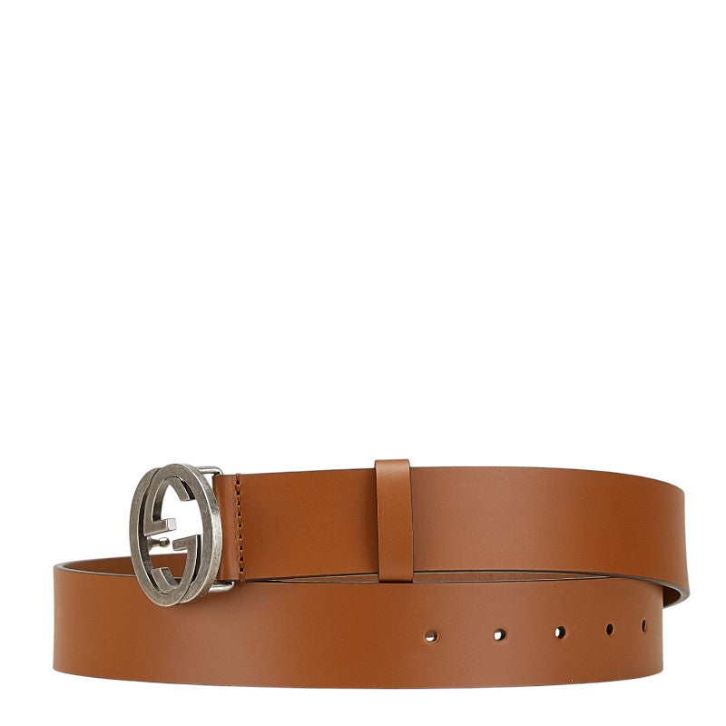 Gucci Interlocking G Leather Metal Belt