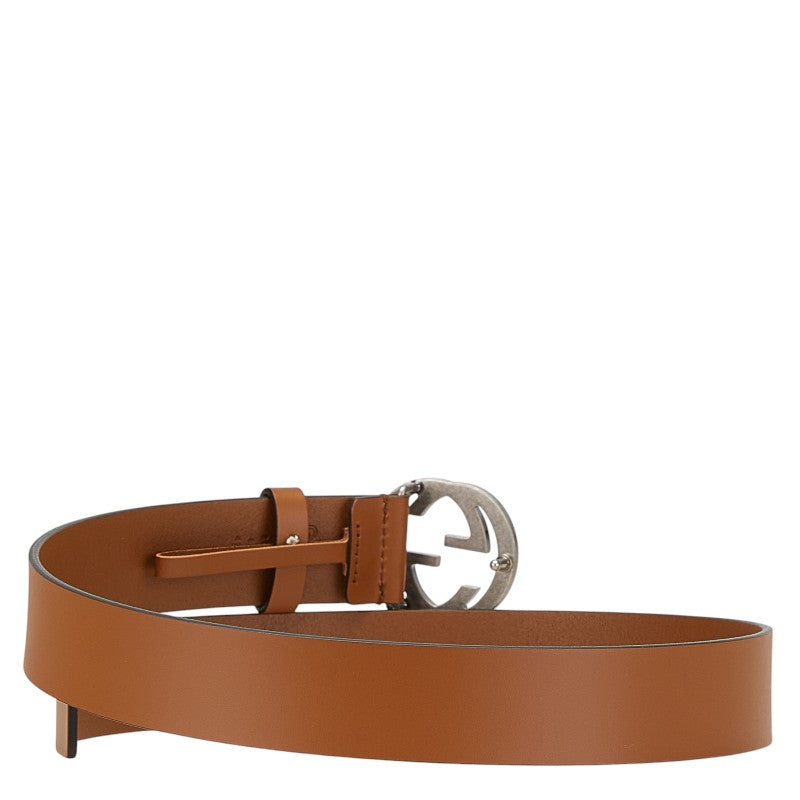 Gucci Interlocking G Leather Metal Belt