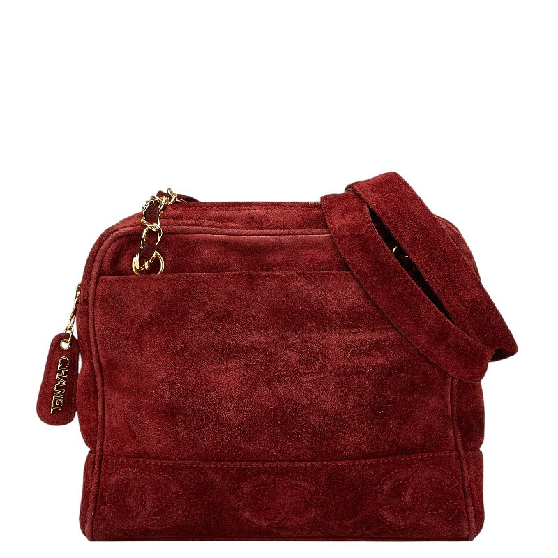 Chanel Triple Coco Mark Suede Chain Tote Bag