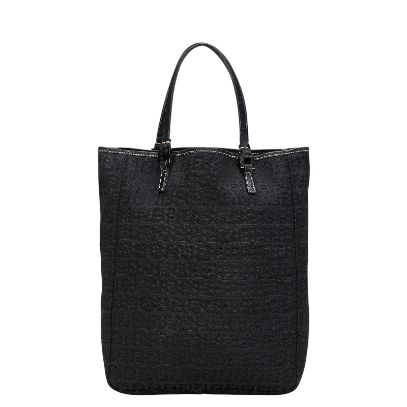 Fendi Zucchino Canvas Leather Handbag