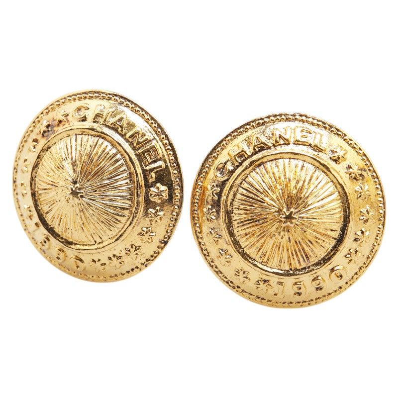 Chanel Logo Round Earrings