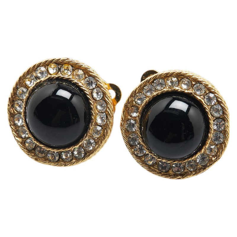 Chanel Rhinestone Round Earrings