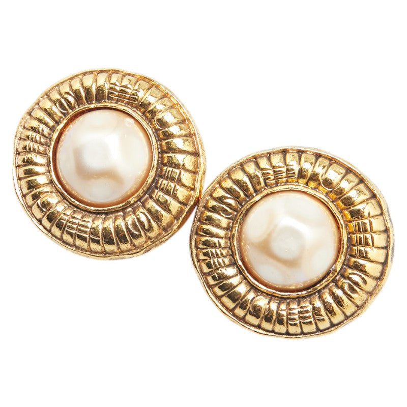 Chanel Round Earrings Pearl Earrings