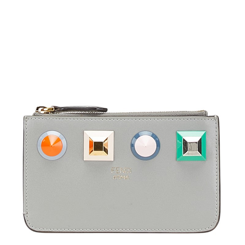 Fendi Multi Studs Leather Coin Case Key Case